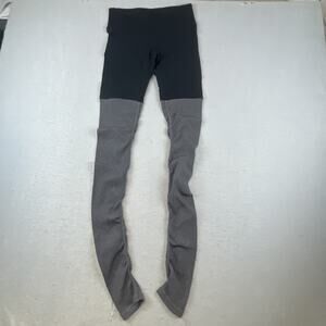 Alo Yoga Goddess Womens Sz S Leggings Two Tone Gray Black